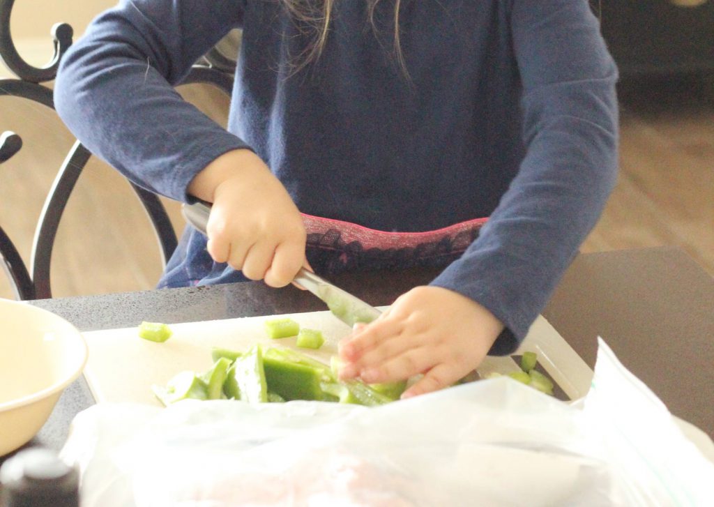 I had the sweetest helper with the veggies. 