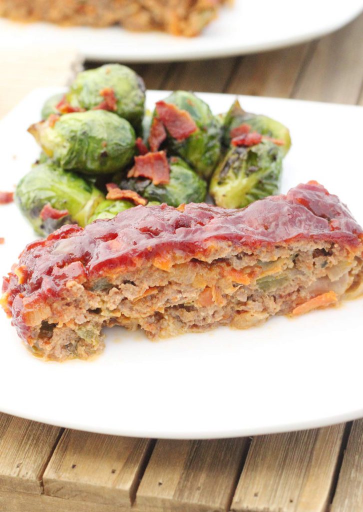 I laughed when I realized this is some people's nightmare. Meatloaf and brussel sprouts. I call it a winner of a dinner. 