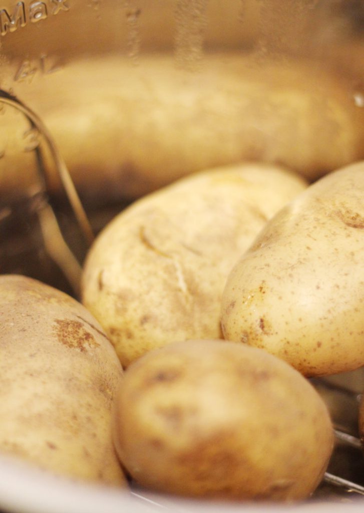 These taters are cooked to perfection in the Instant Pot. I don't know how it does it. 