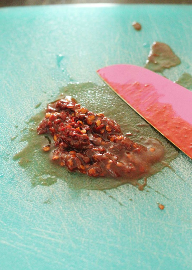 Minced chipotle pepper. I dare you to suck that up with a straw. 